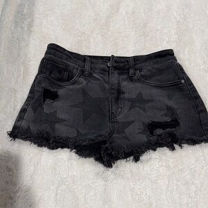 Material Girl Black Star Jean Shorts